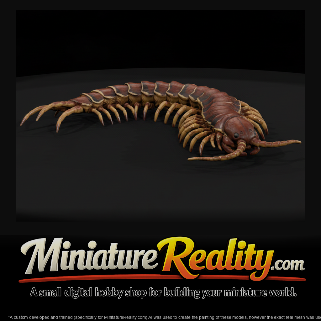 Animal Giant Centipede miniature, three-quarter view