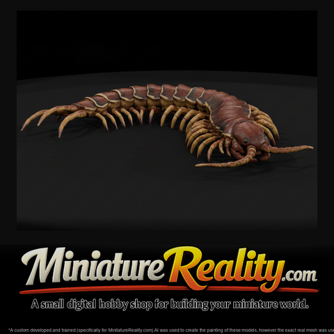 Animal Giant Centipede miniature, three-quarter view