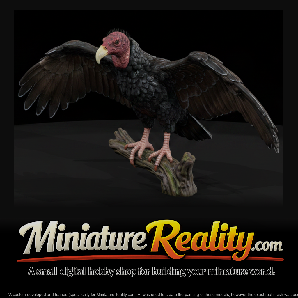 Animal Turkey Vulture miniature, three-quarter view
