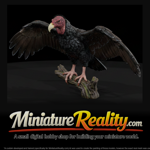 Animal Turkey Vulture miniature, three-quarter view