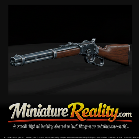 Item Lever Action Rifle miniature, three-quarter view
