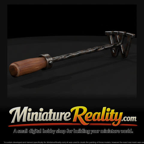 Cattle Branding Iron miniature, three-quarter view