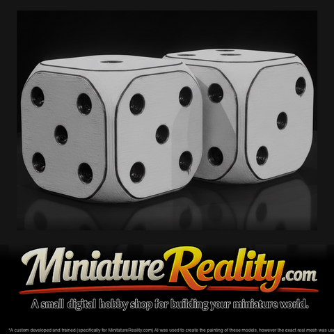 Item Dice miniature, three-quarter view
