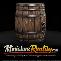 Item Wooden Barrel Keg miniature, three-quarter view — thumbnail 1