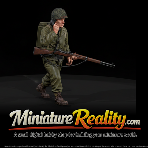 WWII U.S. Army Radio Operator miniature, three-quarter view