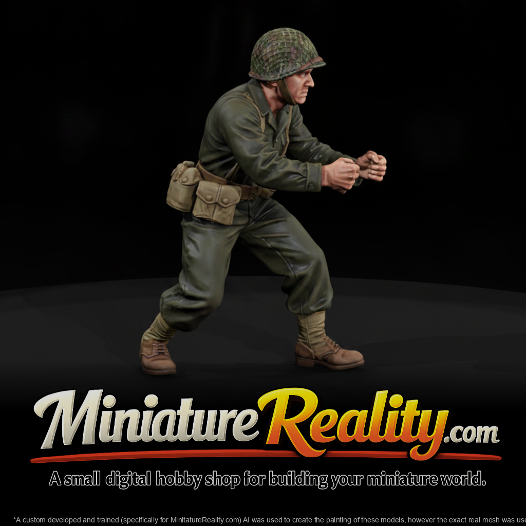 WW2 ARMY 088 wwii-u-s-army-artillery-crewman-figure, three-quarter view