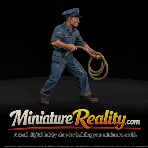 WW2 NAVY 071 wwii-u-s-navy-deck-sailor-figure, three-quarter view