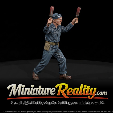 WWII Navy Flight-Deck Handler miniature, three-quarter view