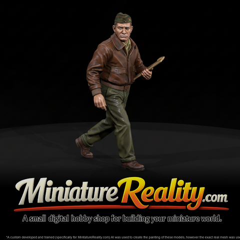WW2 USAAF 022 wwii-u-s-army-air-forces-airbase-clerk-figure, three-quarter view