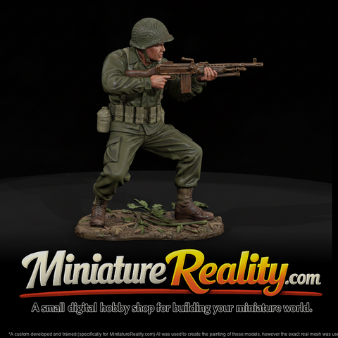 United States Army Bar Gunner miniature, three-quarter view