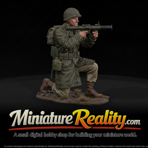 United States Army Bazooka Gunner miniature, three-quarter view