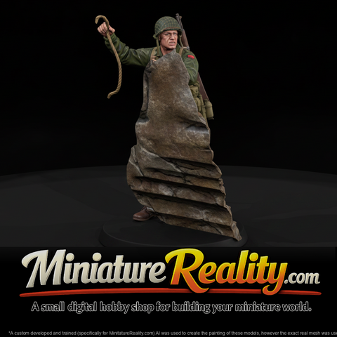 United States Army Ranger 2nd Bn miniature, three-quarter view
