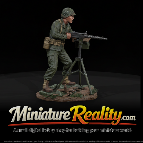 United States Marine Machine Gunner miniature, three-quarter view