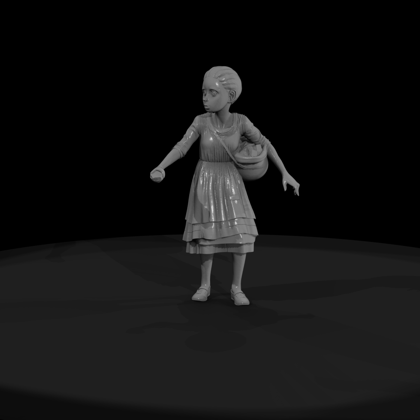 Young Peasant Girl — (3D Printable)