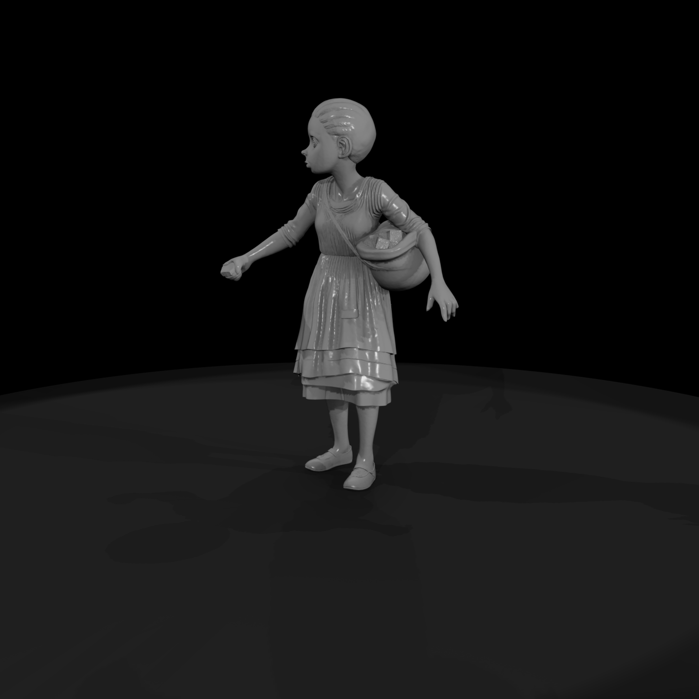 Young Peasant Girl — (3D Printable)