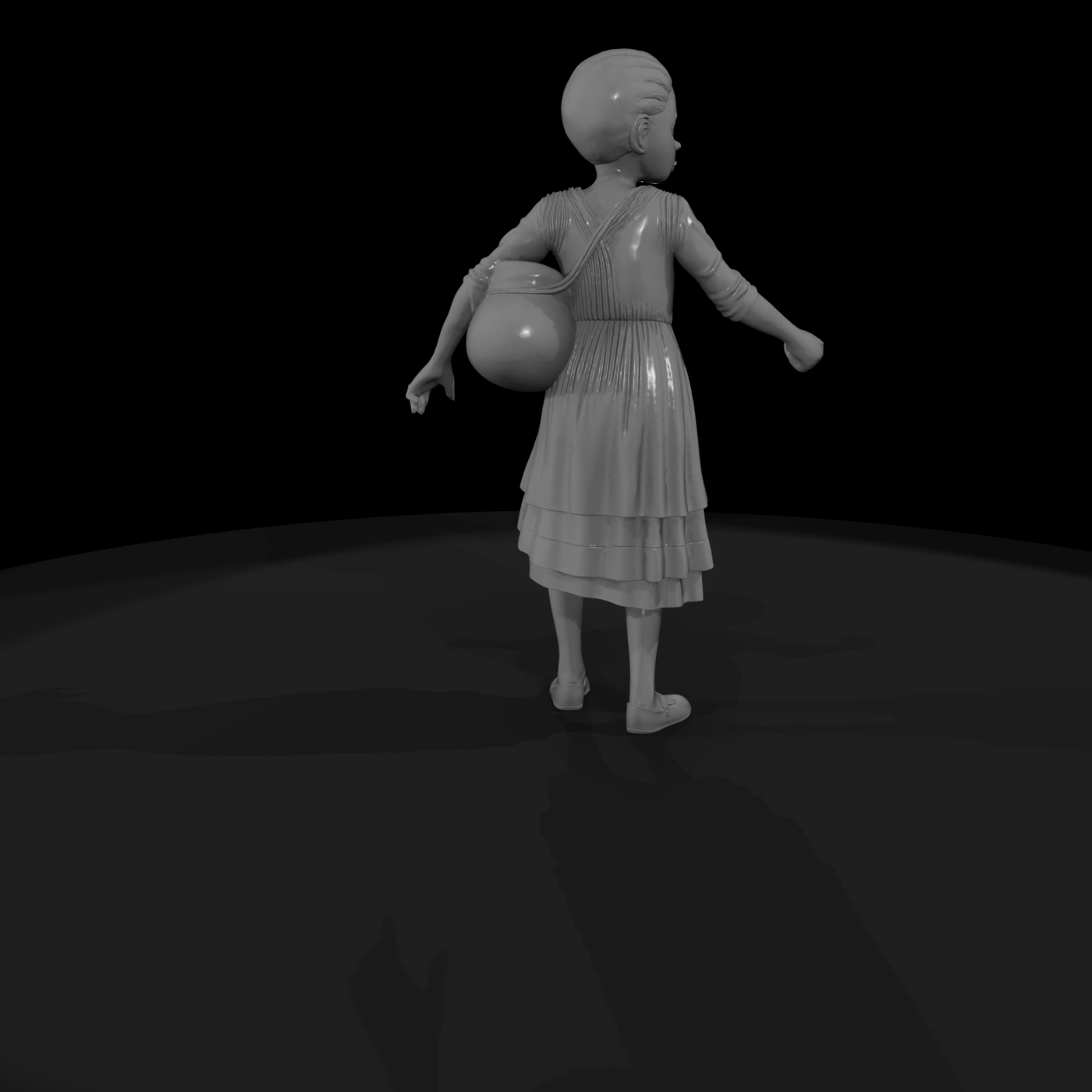 Young Peasant Girl — (3D Printable)