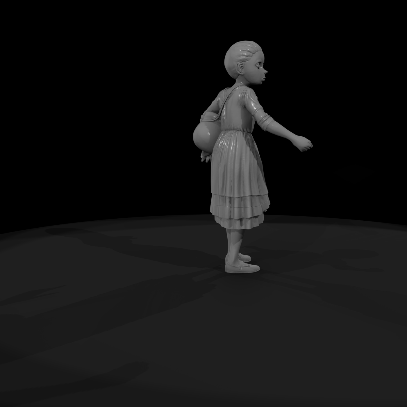 Young Peasant Girl — (3D Printable)