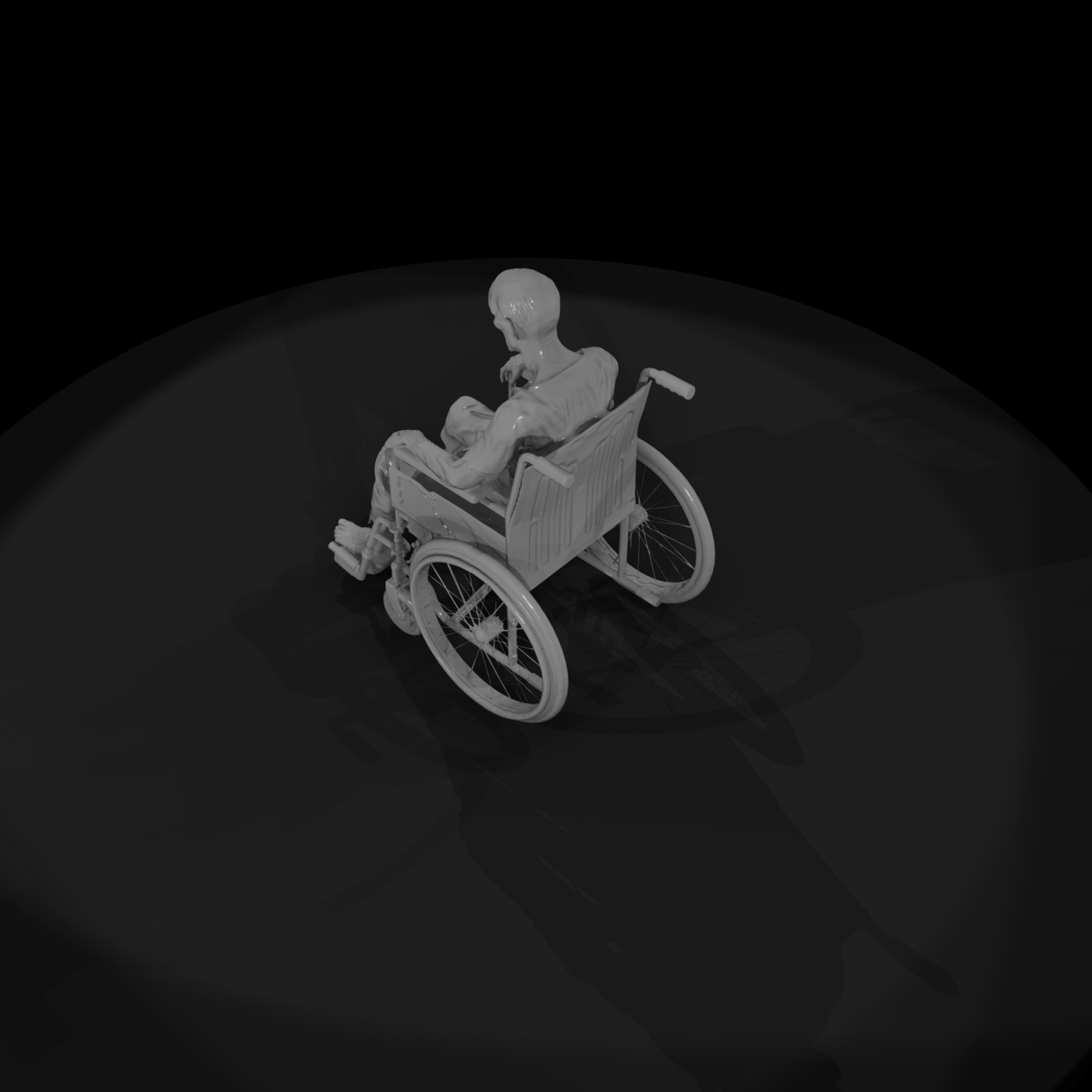 zombie with wheelchair