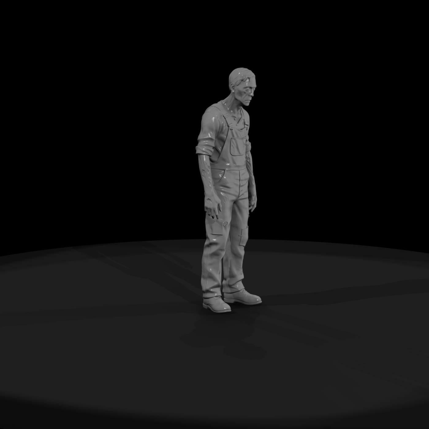 zombie in overalls